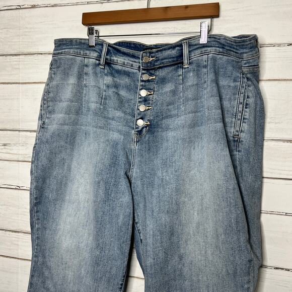 Judy Blue Mandy Wide Leg Cropped Stretch Denim Jeans Plus Size 24 - Picture 13 of 13